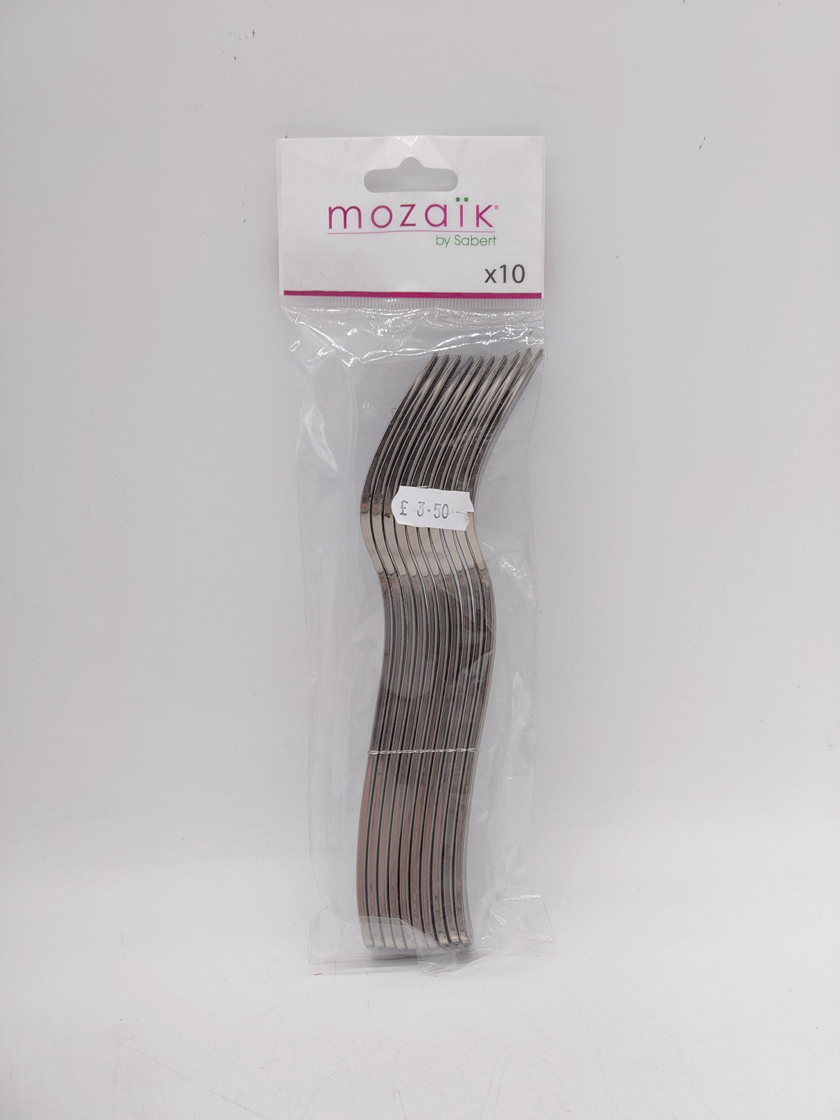 Mozaik silver plastic forks (10pk)