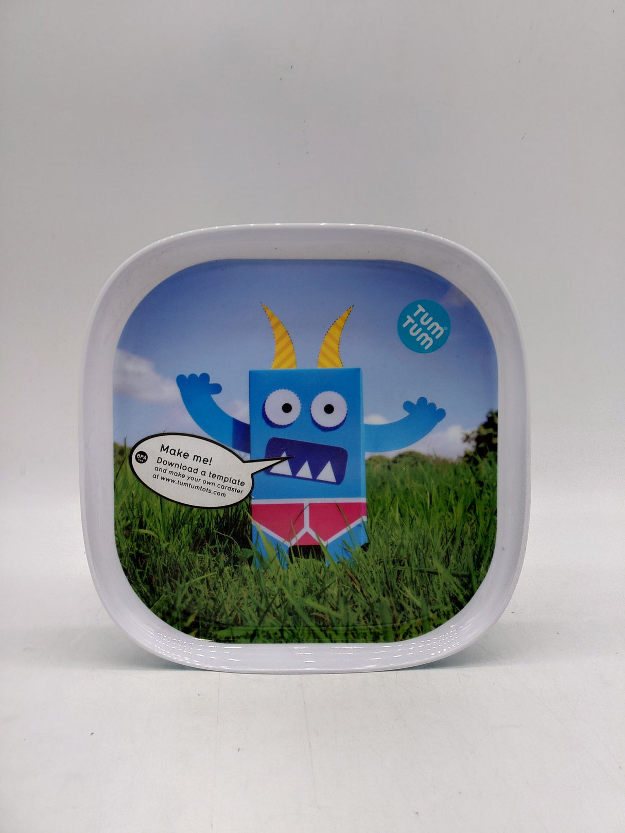 Tum tum trainee monster plastic plate - blue