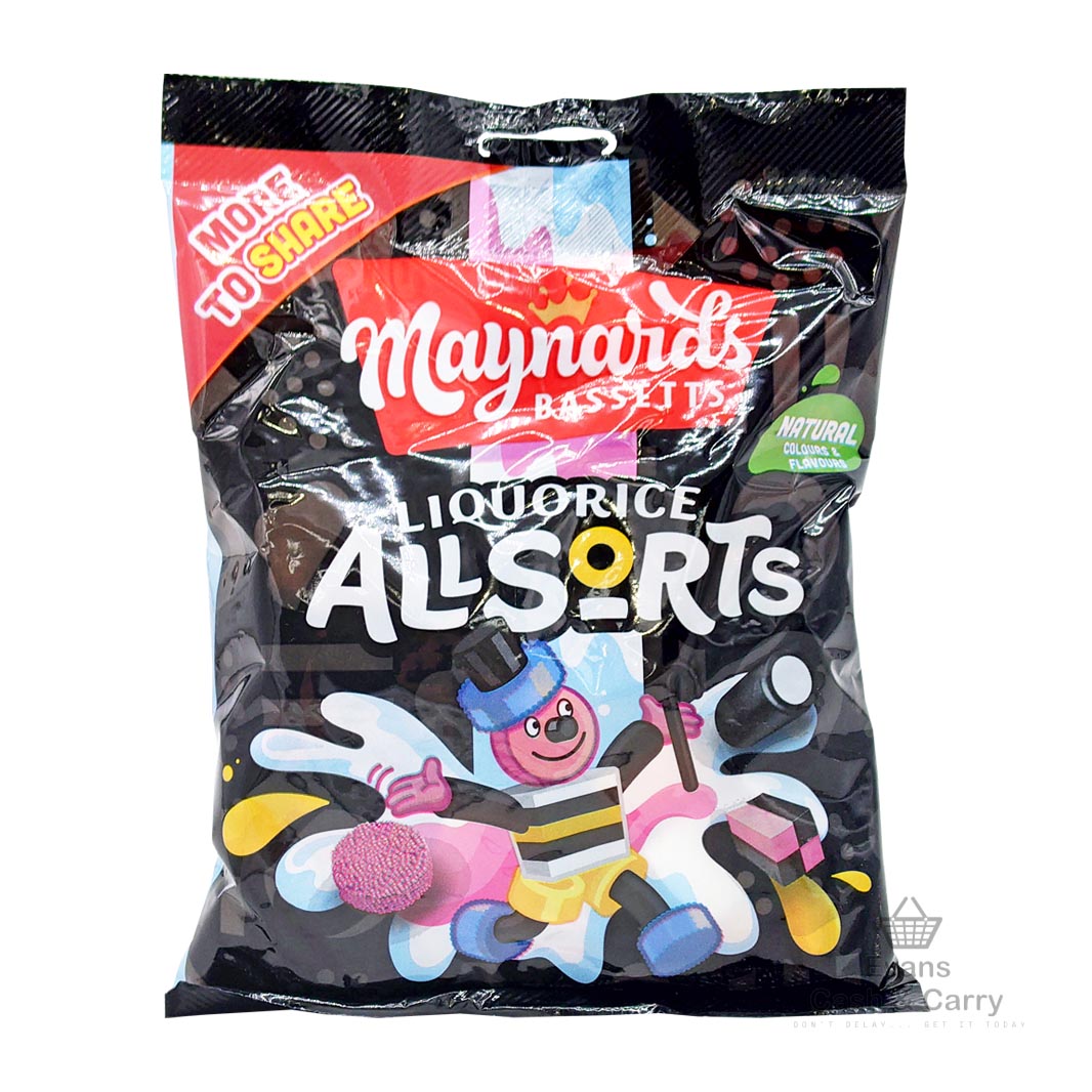 (BBE 13/03/24) Maynards Bassetts Liquorice Allsorts (350g) (£1.20 each