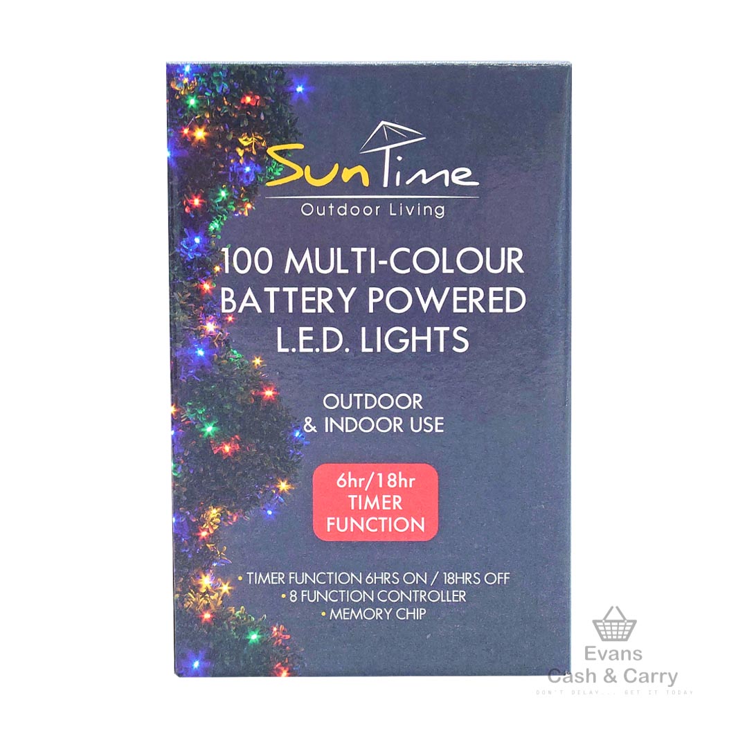 SunTime 100 Multi-Coloured Battery Powered LED Lights