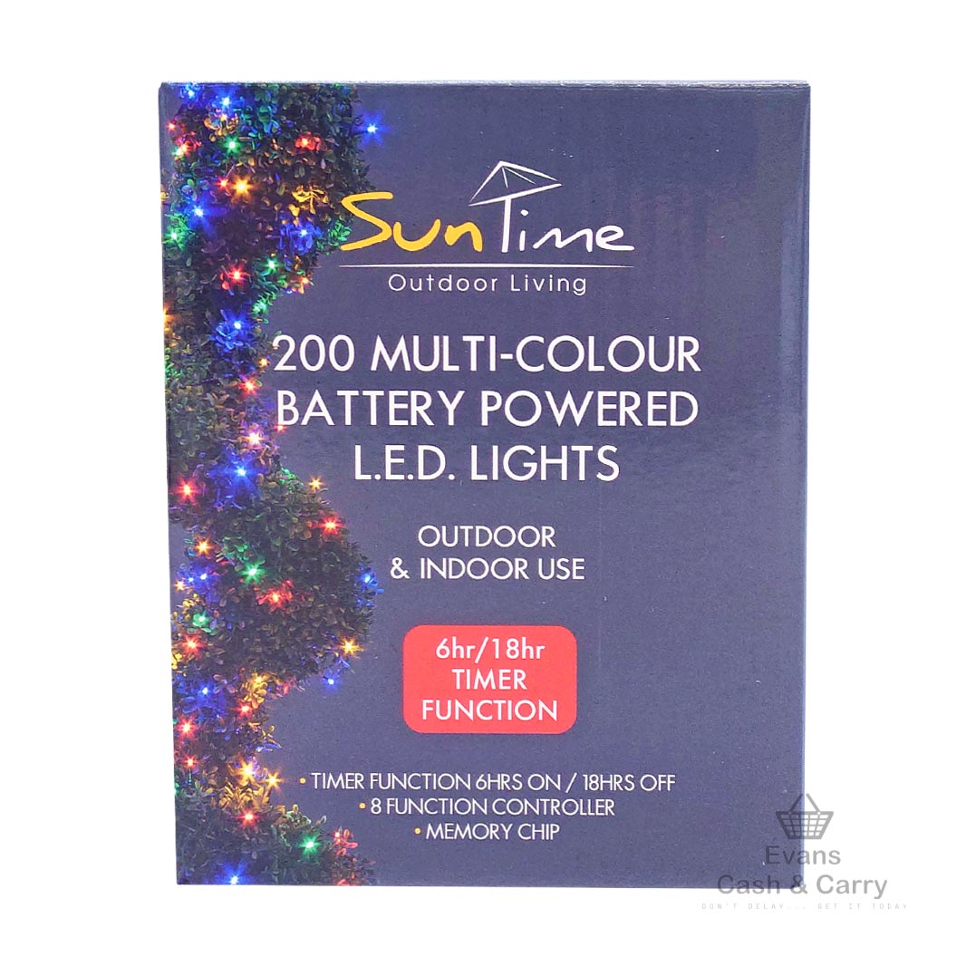 SunTime 200 Multi-Coloured Battery Powered LED Lights