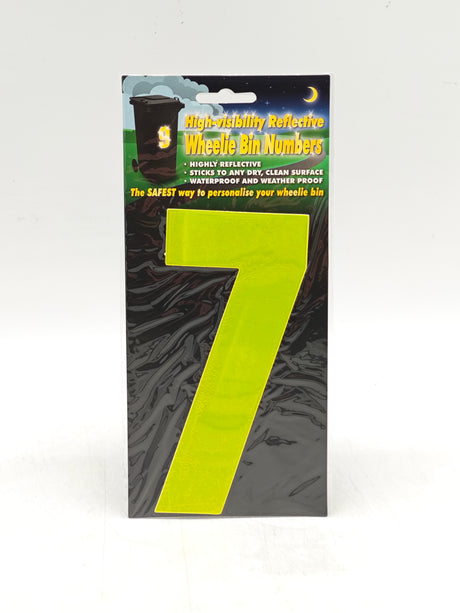 Reflective wheelie bin numbers (0-9)
