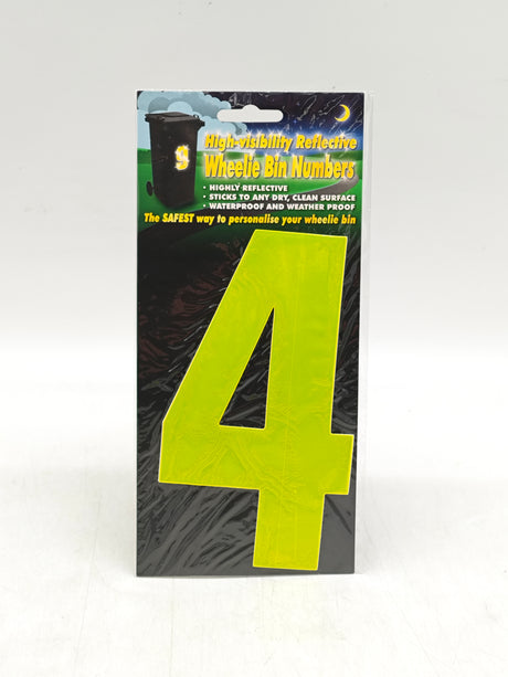 Reflective wheelie bin numbers (0-9)