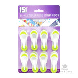 8pk Multipurpose Grip Pegs (Assorted Colours)