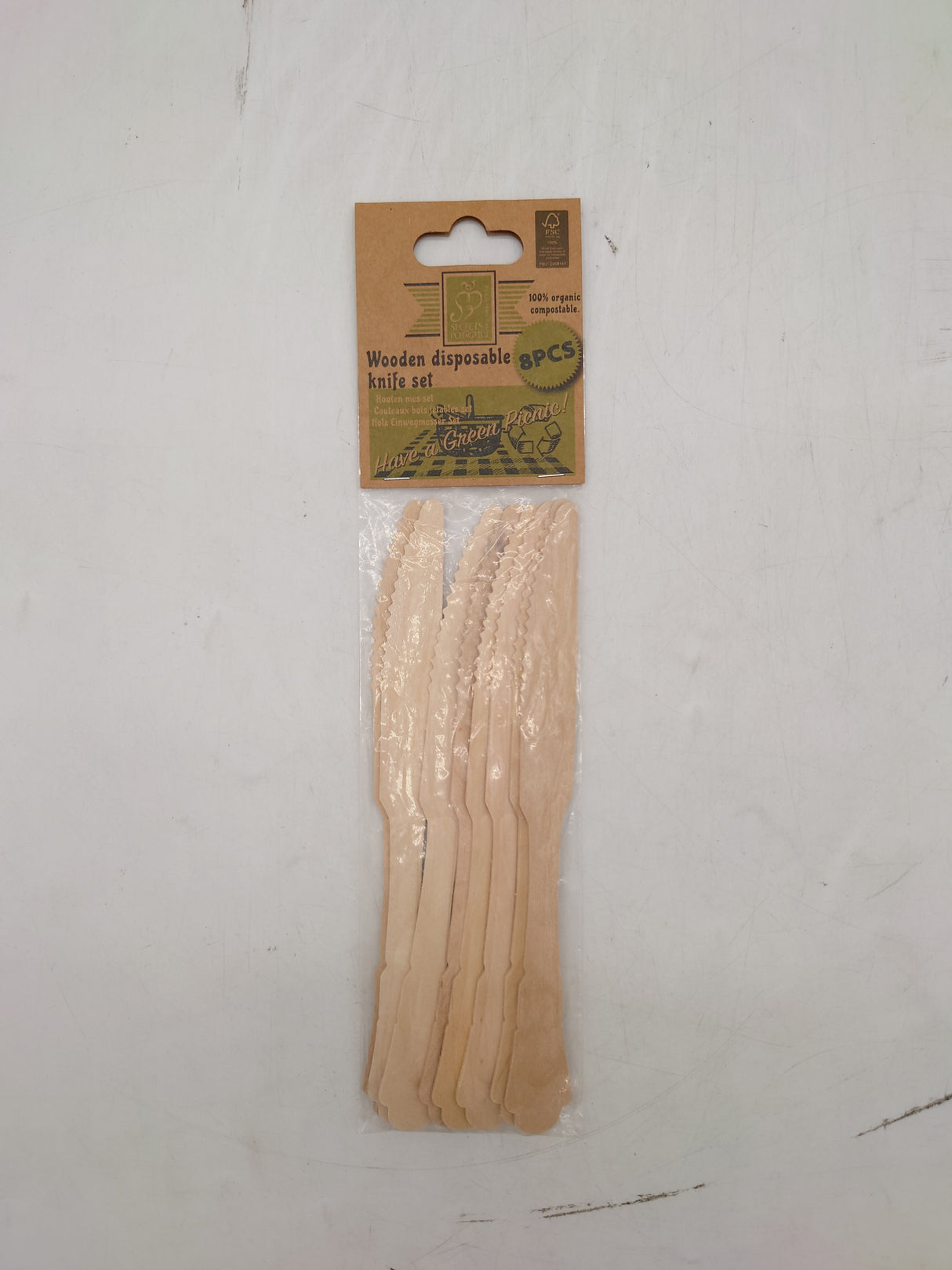 Wooden disposable knives (8pk)