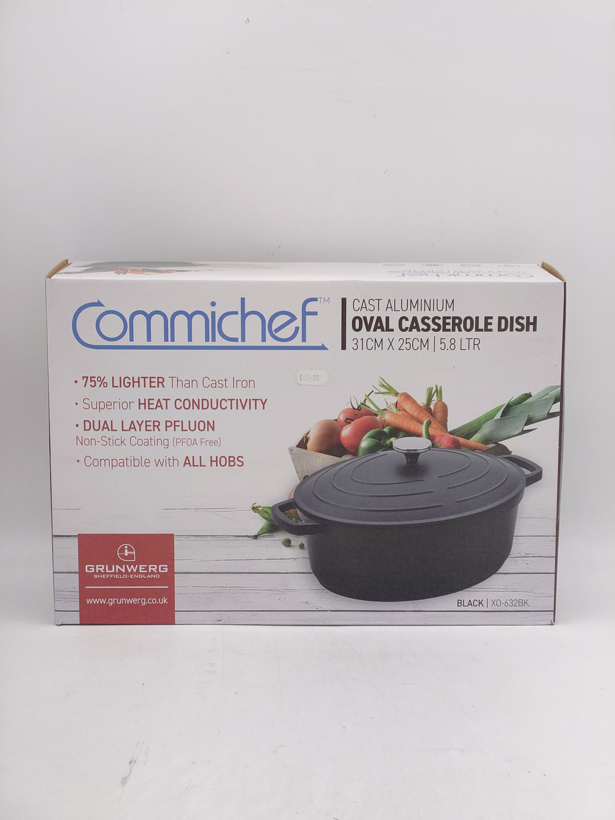 Commichef cast aluminium casserole dish - (5.8L) black