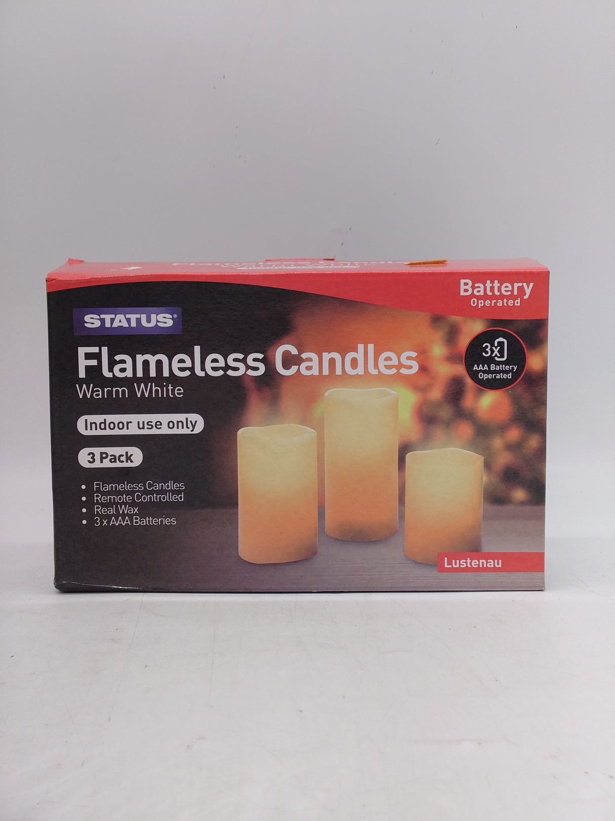 Status flameless battery operated candles (3pk)