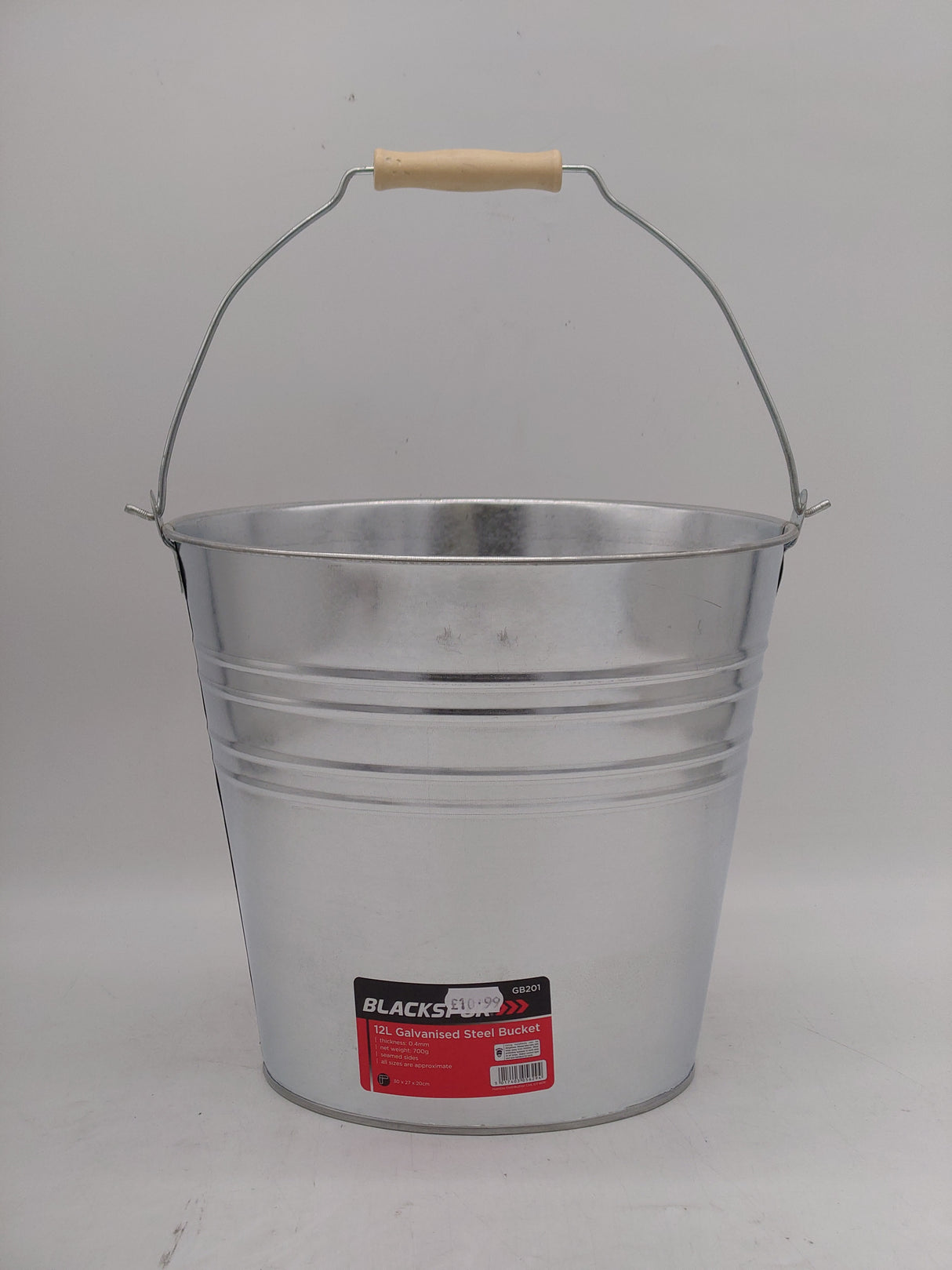 Blackspur 12L galvanised steel bucket