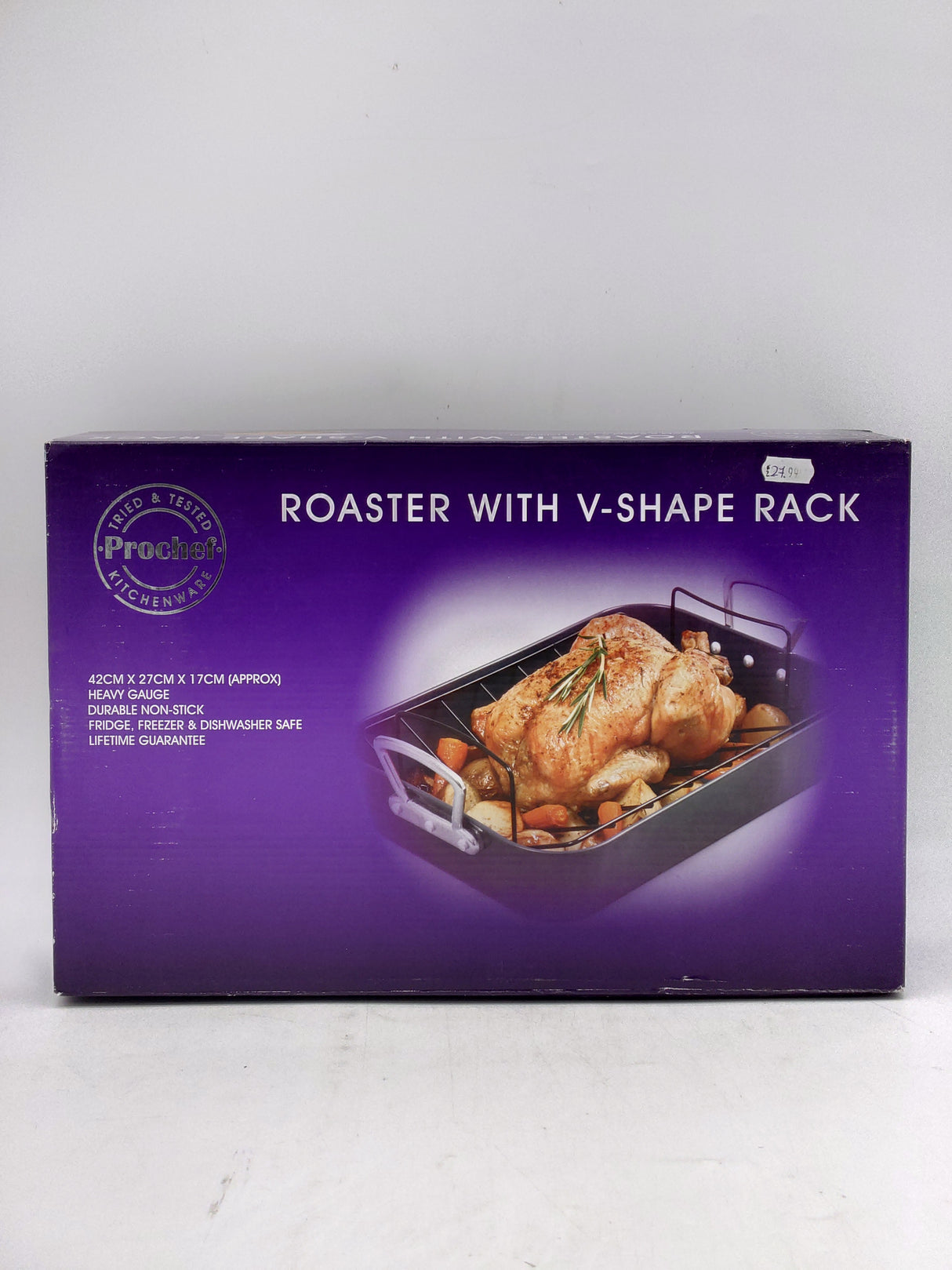 Prochef roaster with V-shape rack (42cmx27cm)