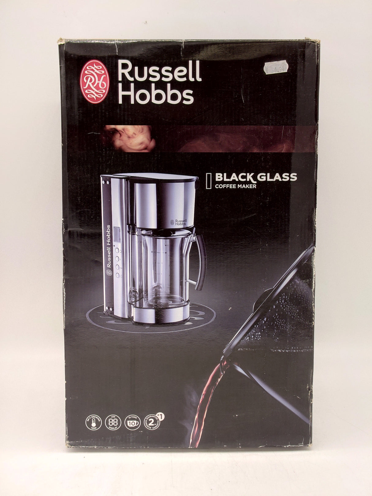 Russell Hobbs black glass coffee maker