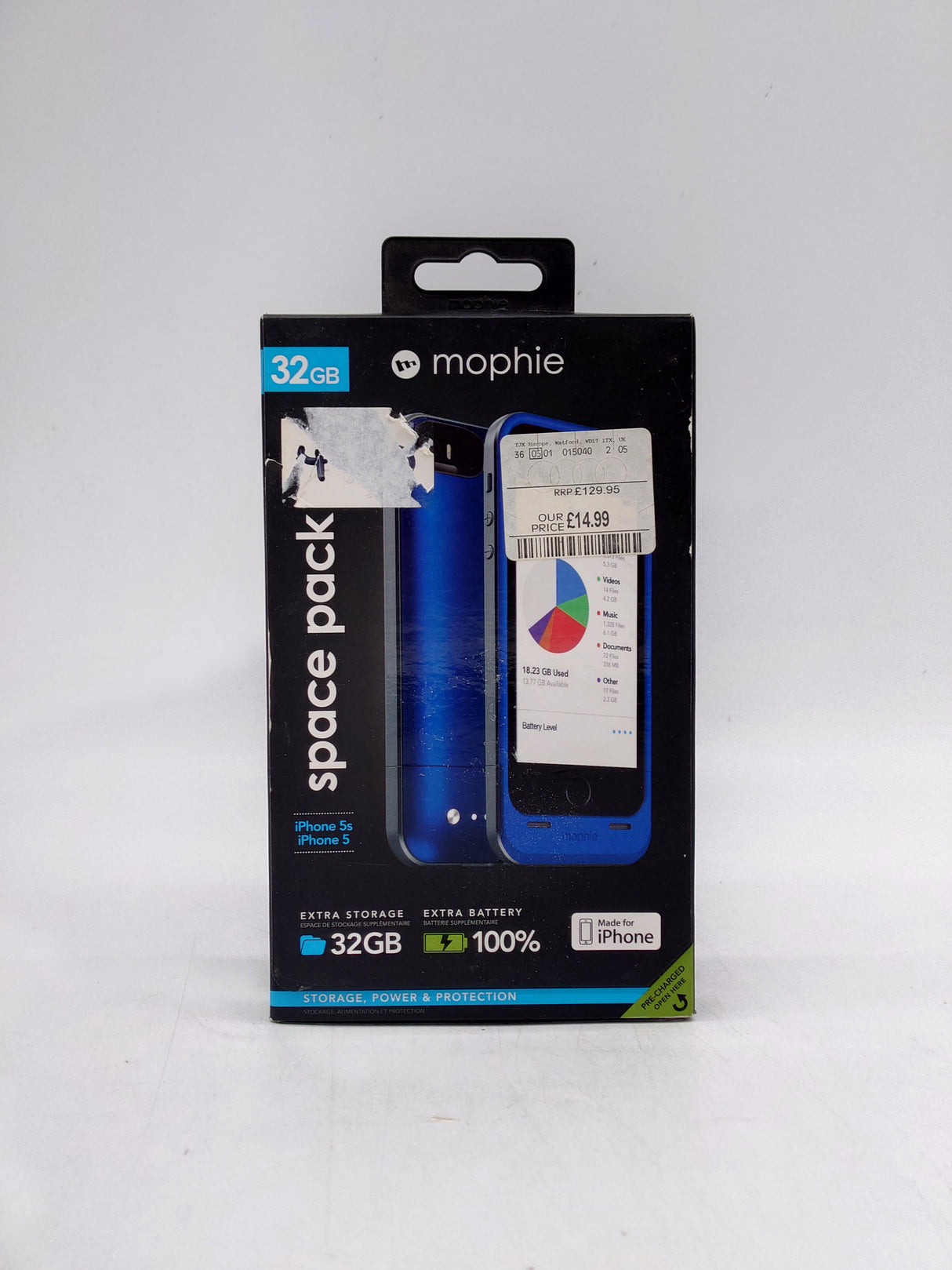 Mophie space pack battery & storage case - iPhone 5/5s