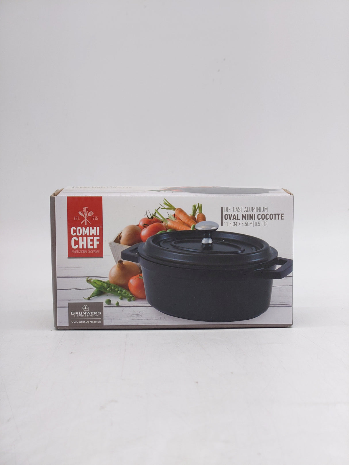 Commichef cast aluminium mini cocotte - red (0.5L)