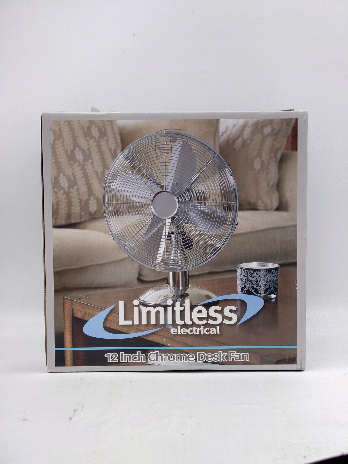 Limitless electrical 12" chrome desk fan