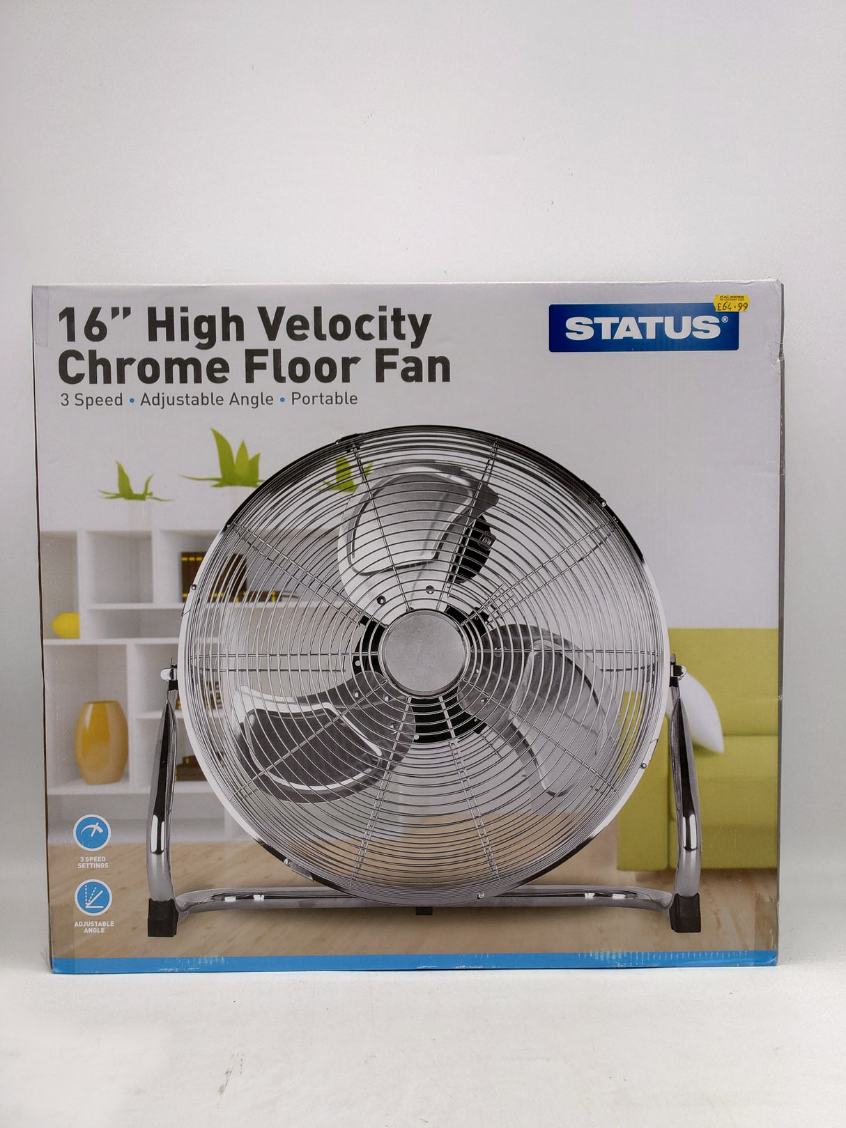 Status 16" high velocity chrome floor fan