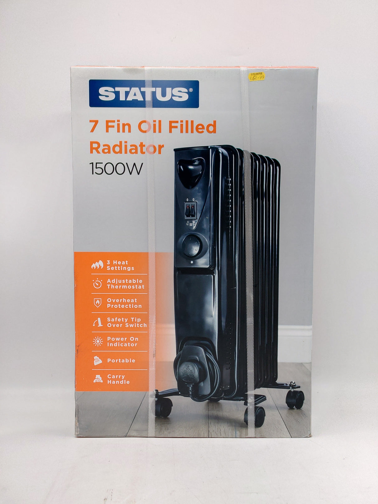 Status 7 fin oil filled radiator 1500W - black