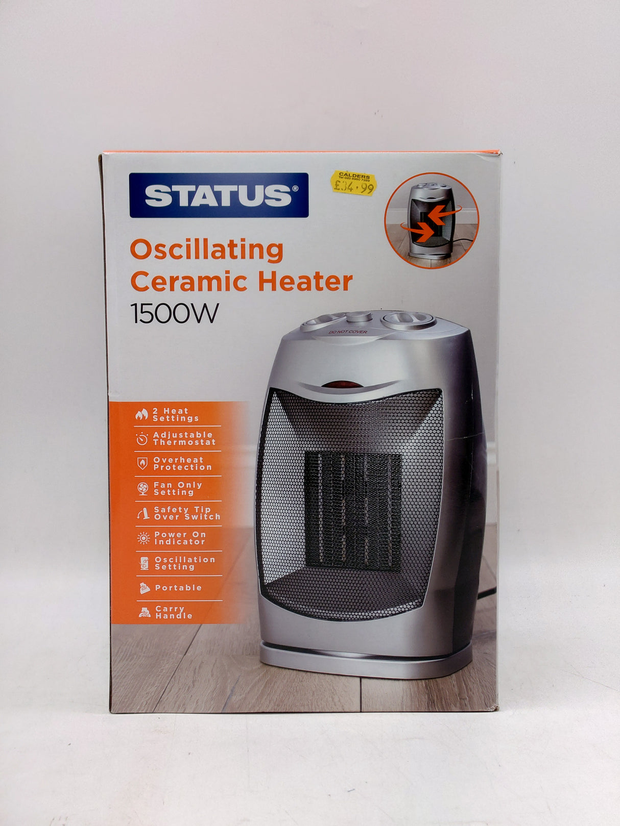 Status oscillating ceramic heater 1500W