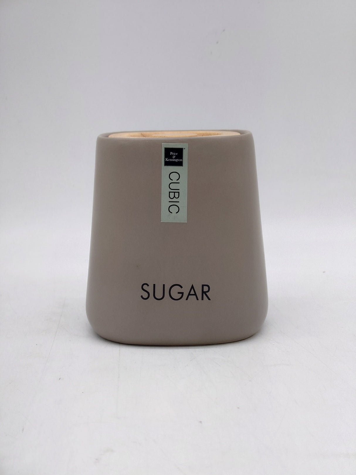 Price & Kensington cubic matt sugar jar - taupe