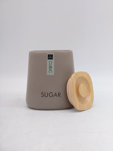 Price & Kensington cubic matt sugar jar - taupe