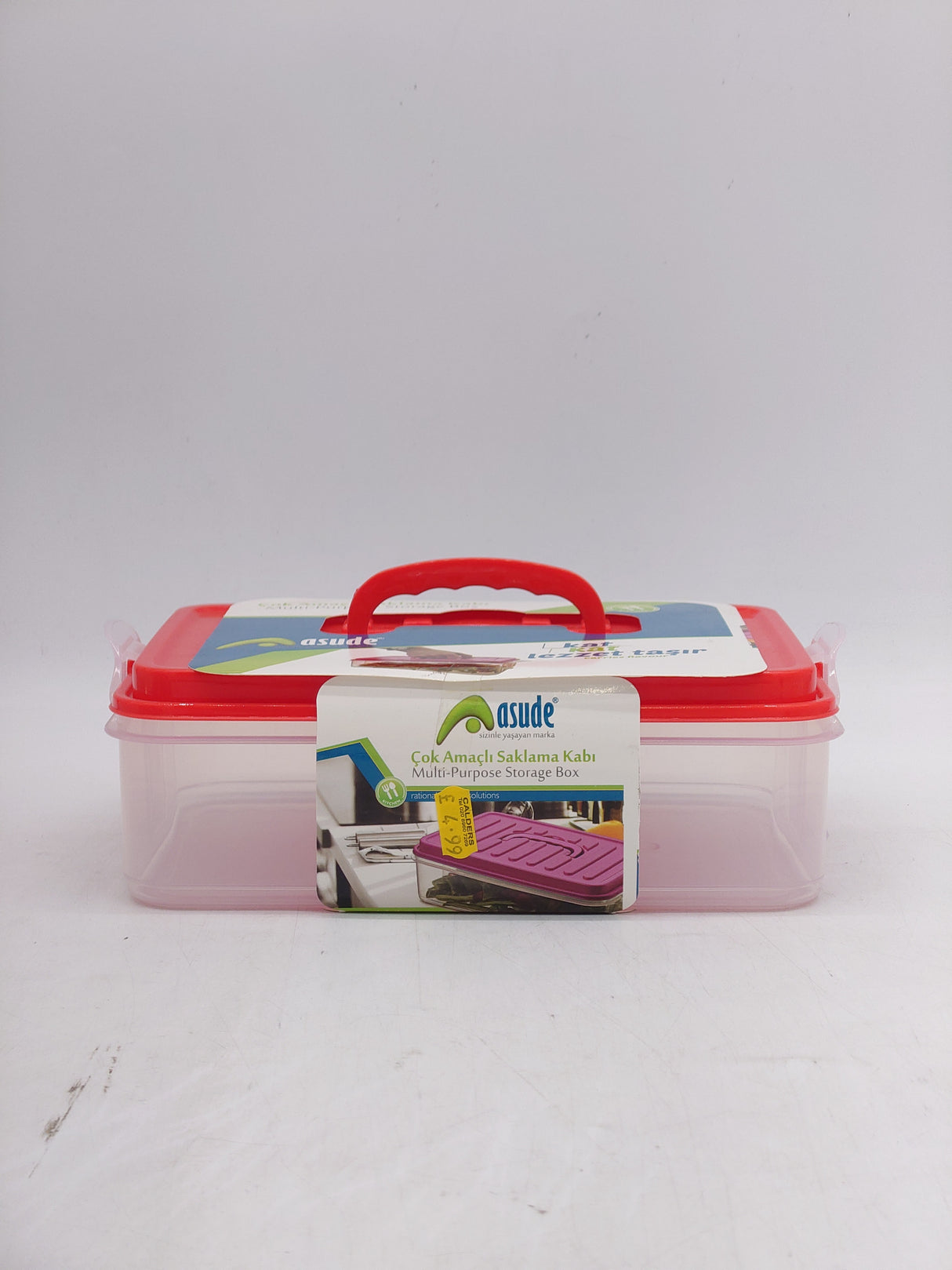 Asude food storage box with handle - various colours