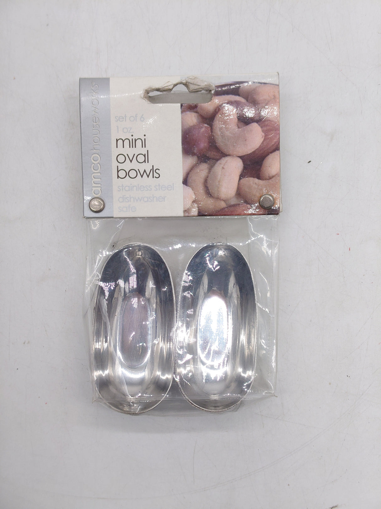 AmcoHomeworks Mini Stainless steel Oval bowls 1 oz. (6pk)