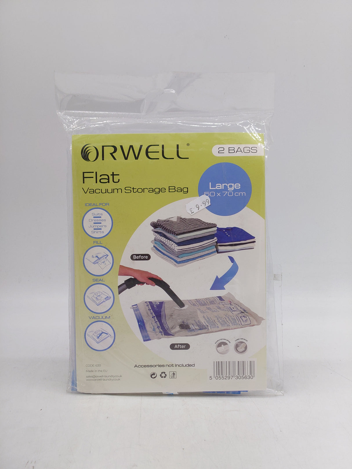 Orwell vacuum travel bags - large (2pk)