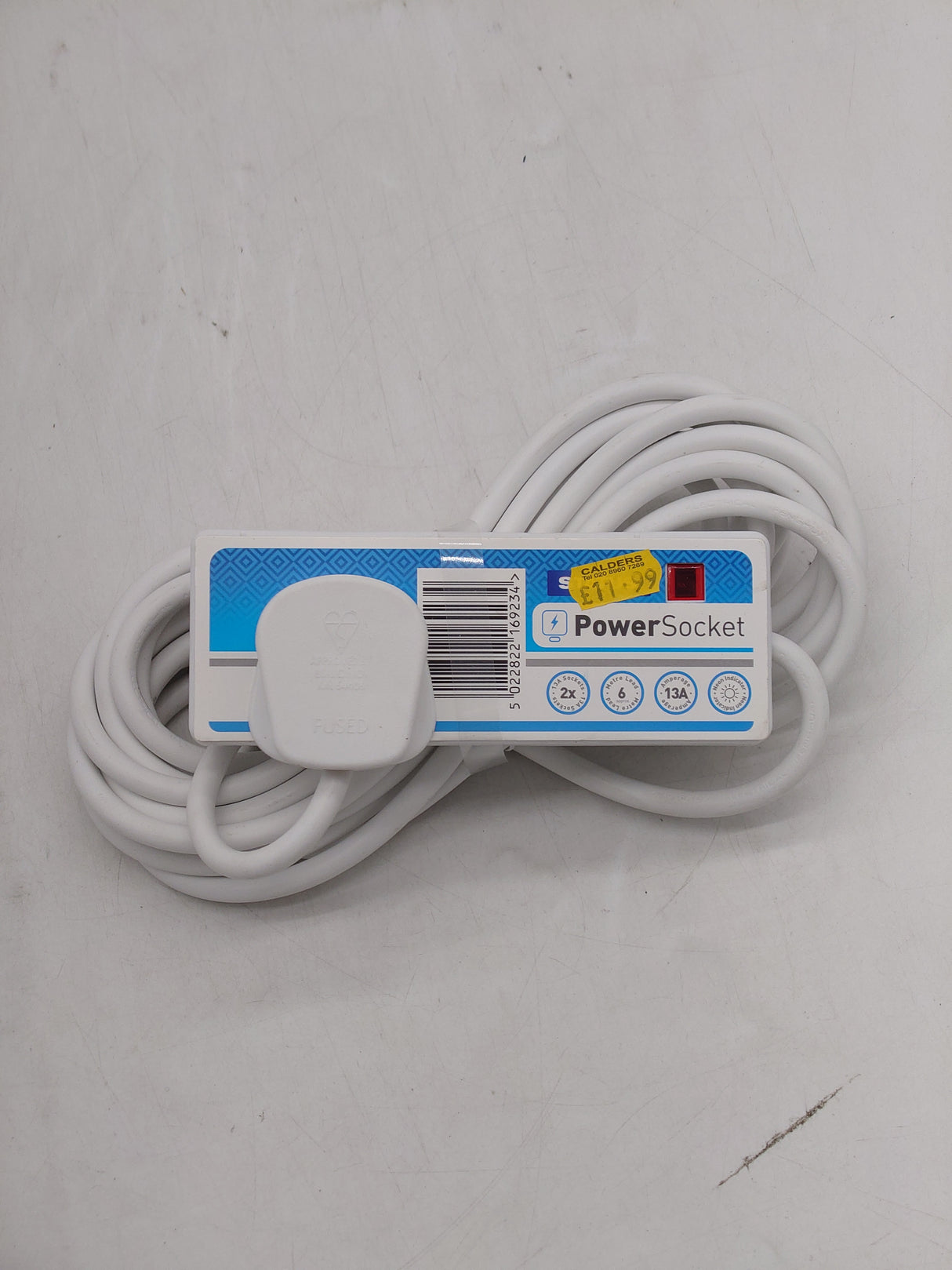 Status 2 socket extension lead (6m)