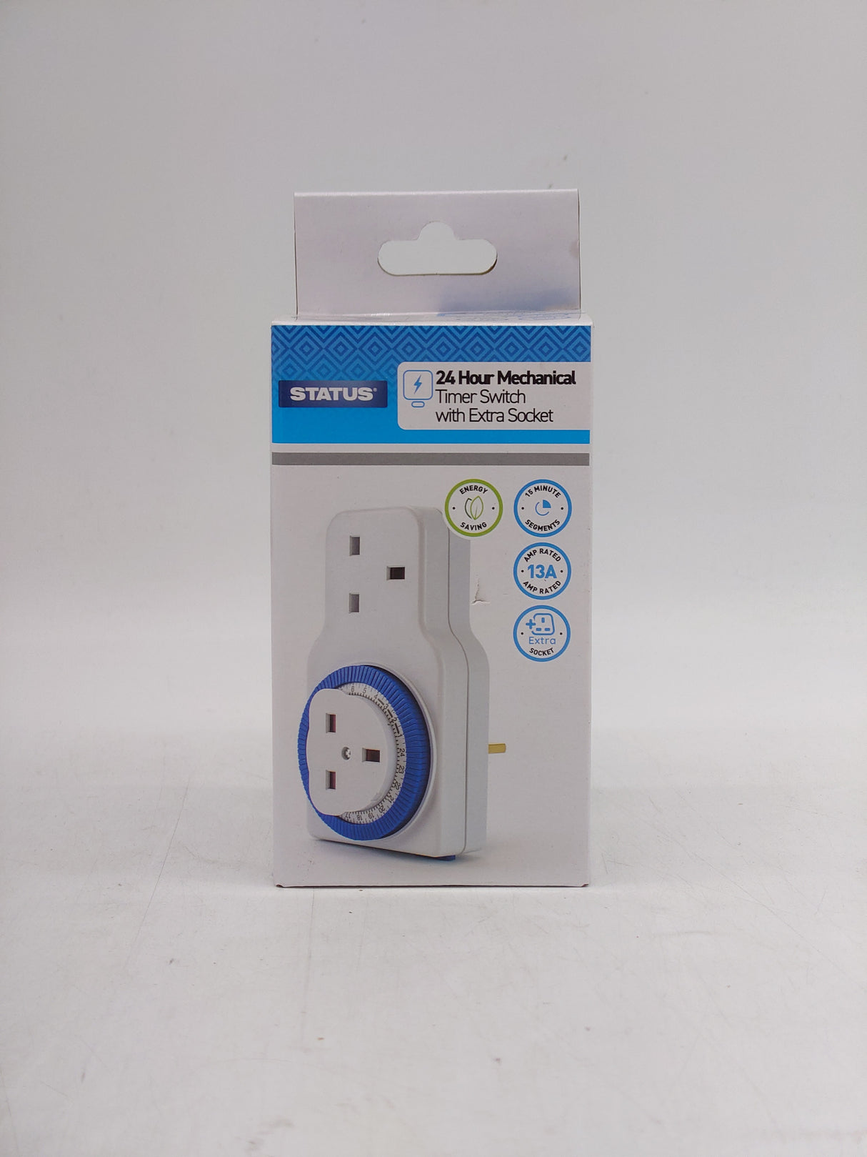 Status 2 socket plug in 24hour timer switch