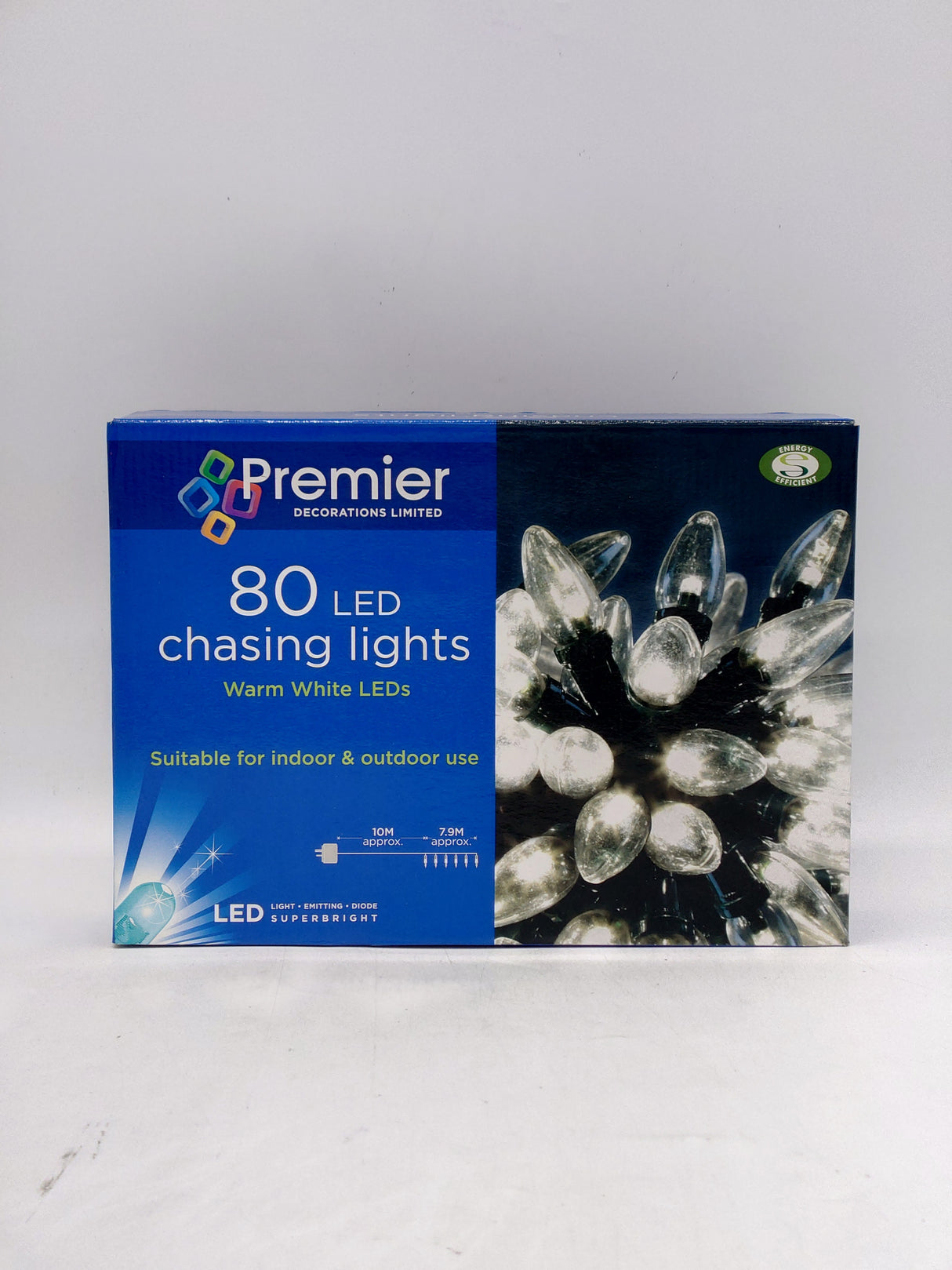 Premier 80 LED chasing lights - warm white (7.9m)