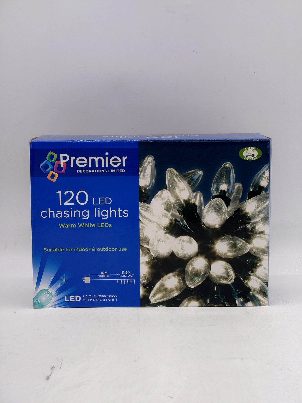 Premier 120 LED chasing lights - warm white (11.9m)