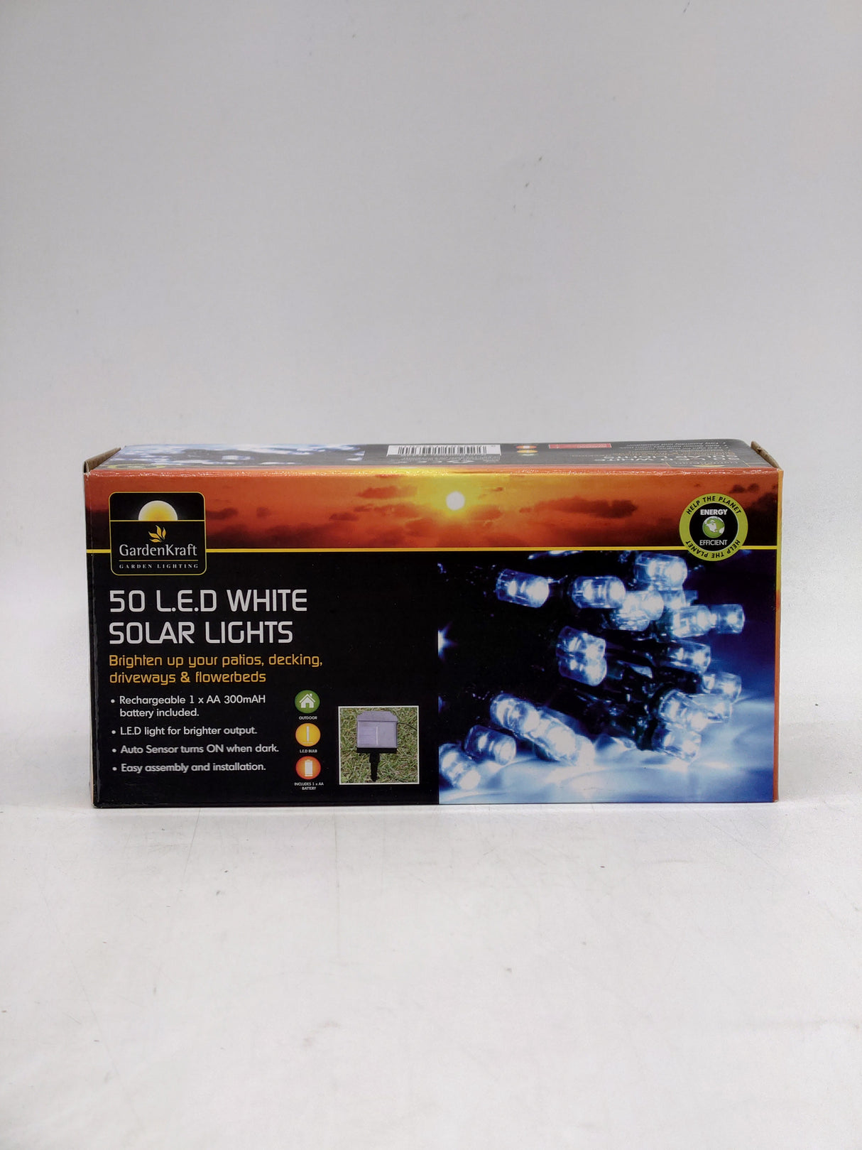 50 LED battery operated Solar lights - white