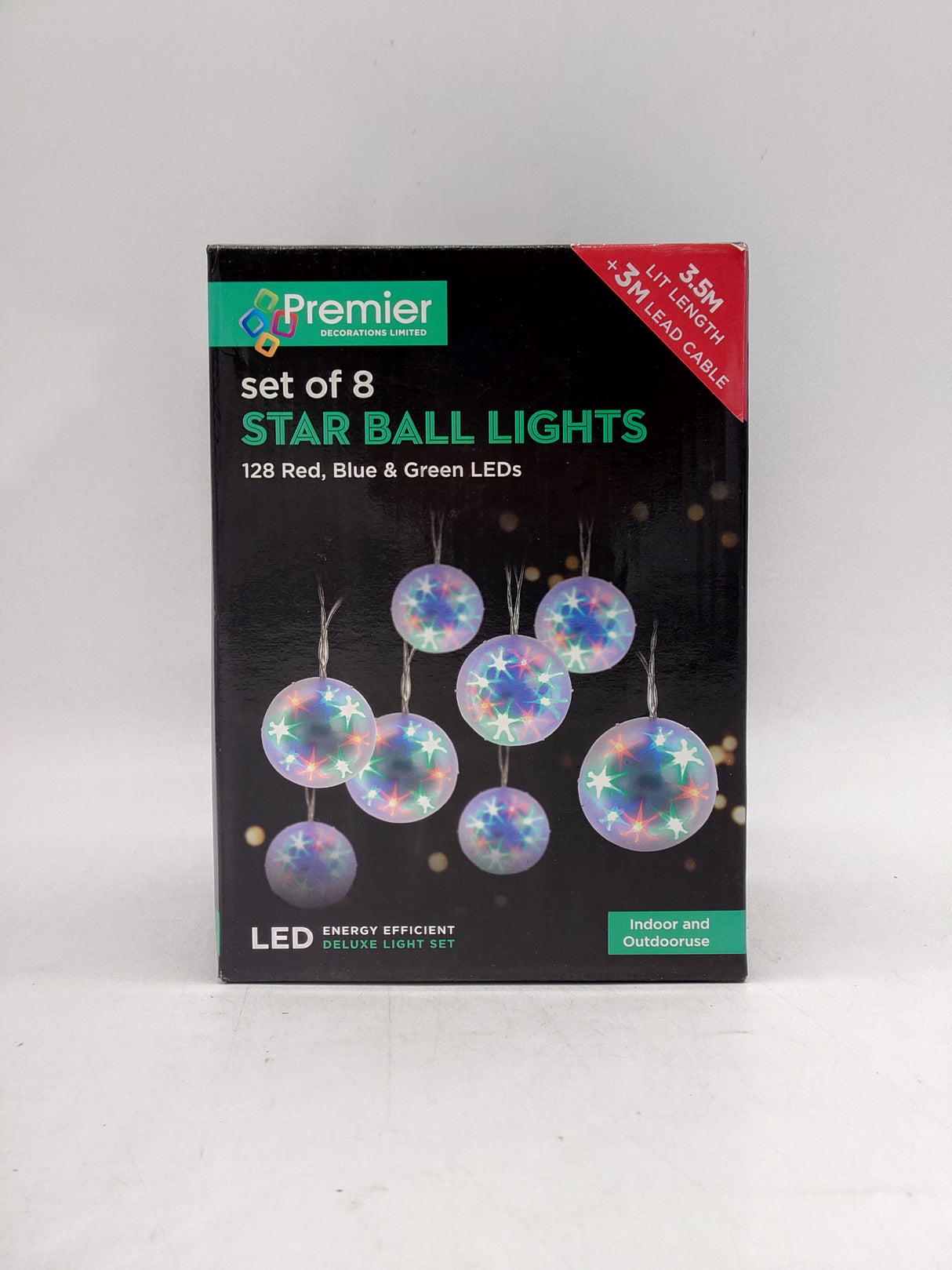 Premier LED star ball lights (8pk)