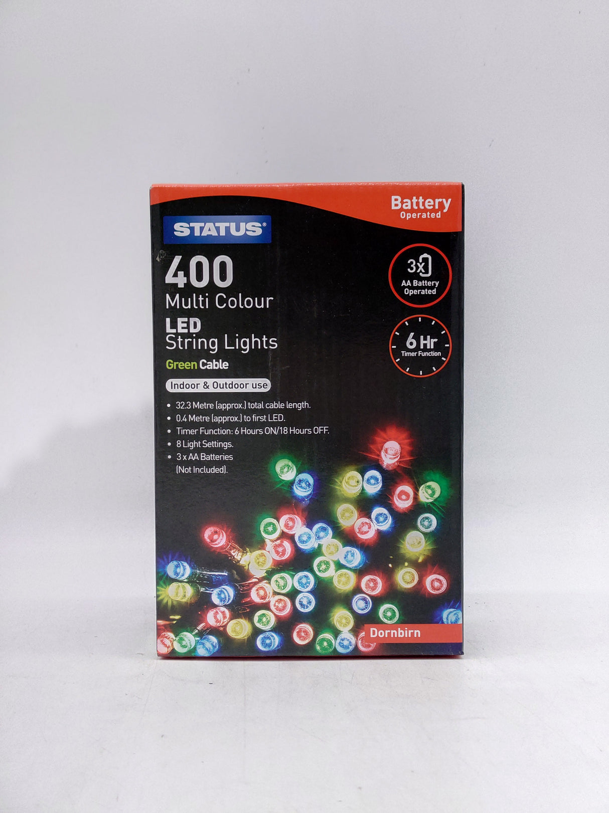 Status 400 LED lights battery operated - Multi-Coloured (32m)