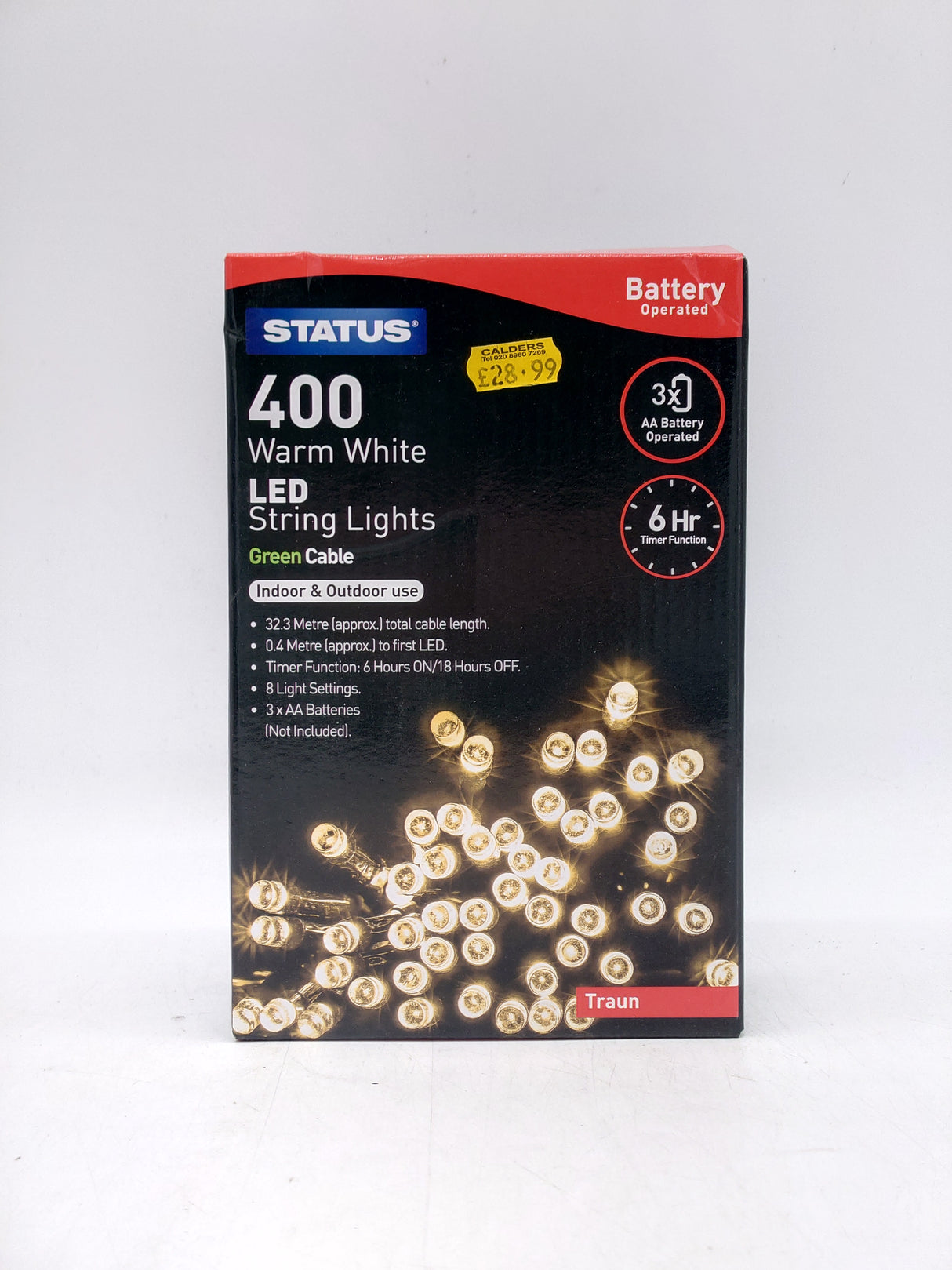 Status 400 LED lights battery operated - warm white (32m)