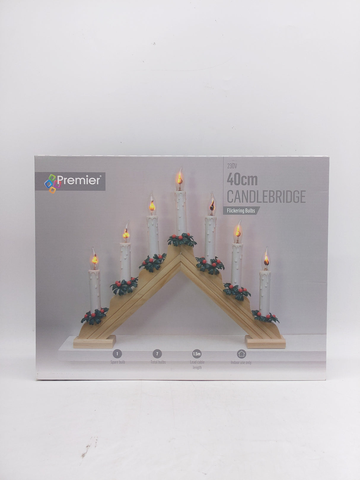 Premier LED flickering candle bridge - warm white