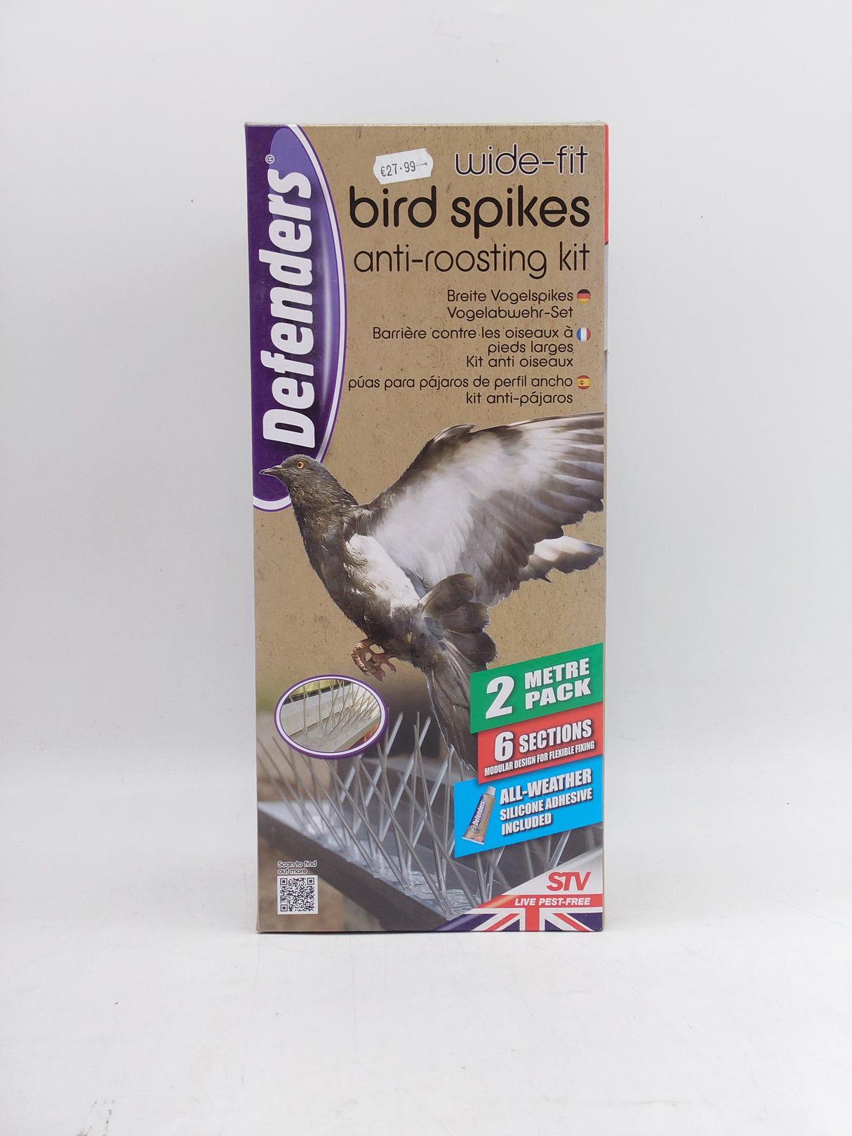 Defenders wide-fit bird spikes anti-roosting kit