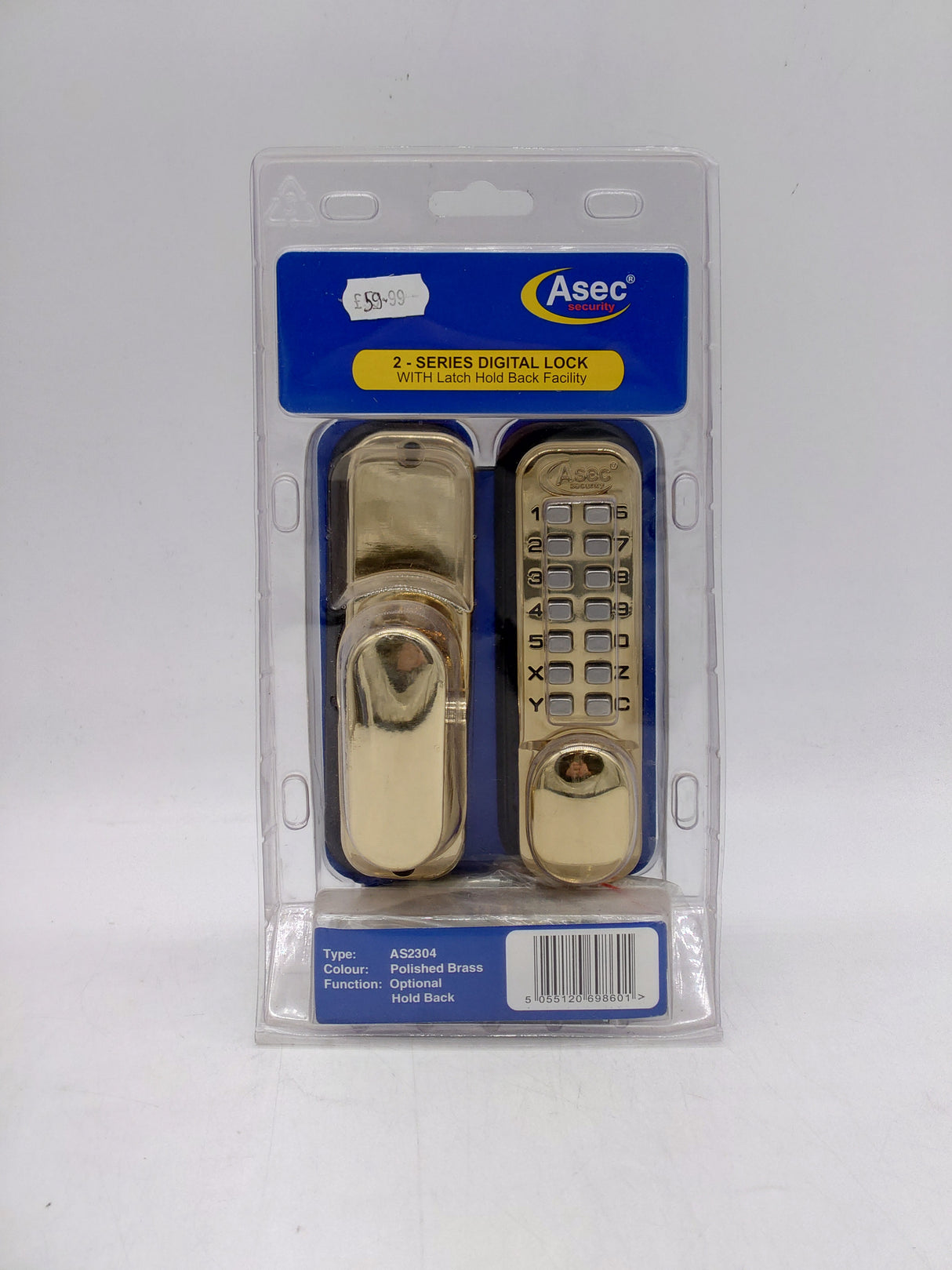 Asec digital door lock - brass