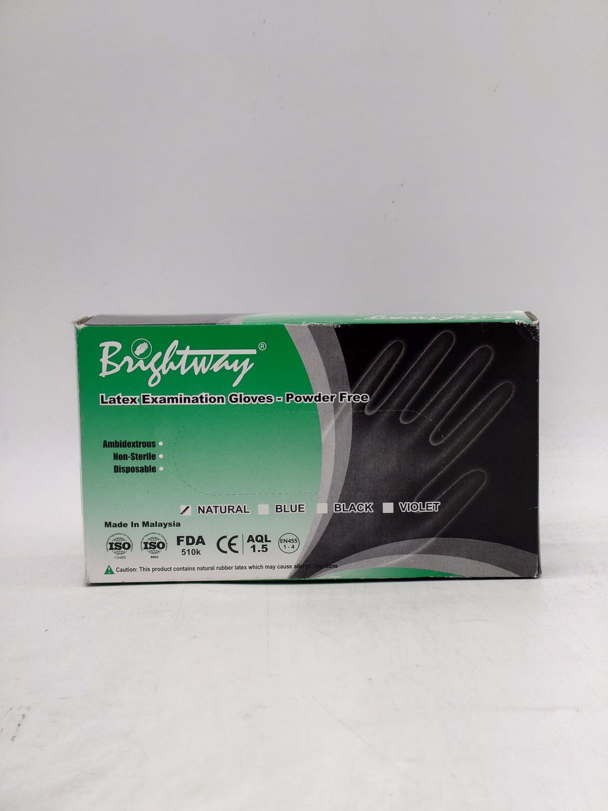 Brightway latex single use gloves - M (100pk)