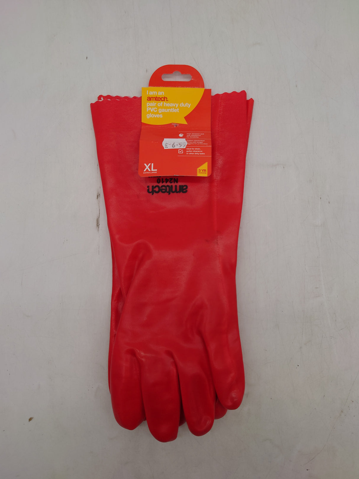 Amtech heavy duty PVC Gauntlet gloves - XL