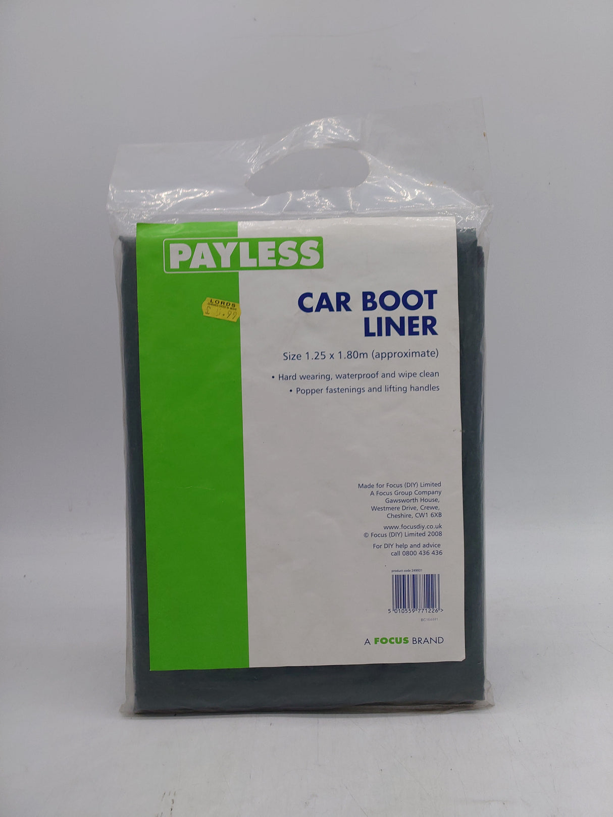 Payless car boot liner (1.25m x 1.8m)