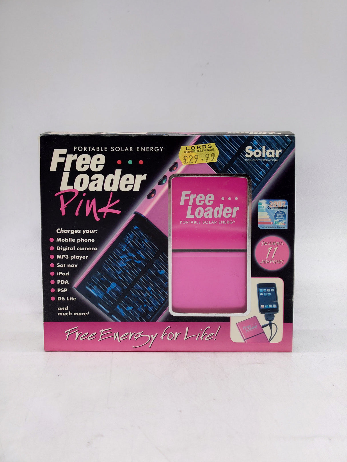 Freeloader portable solar power bank - pink