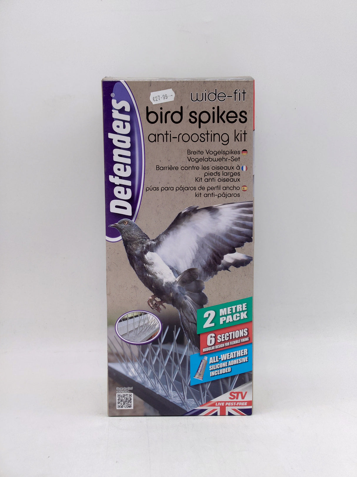 Defenders wide-fit bird spikes anti-roosting kit