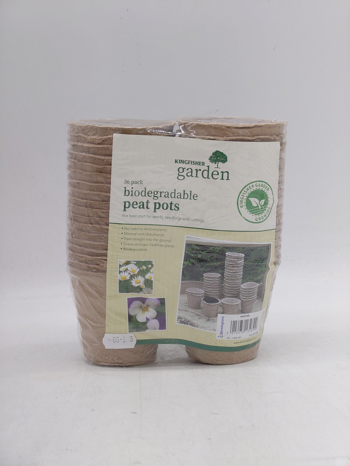 Kingfisher Garden biodegradable peat pots - round (36pk)