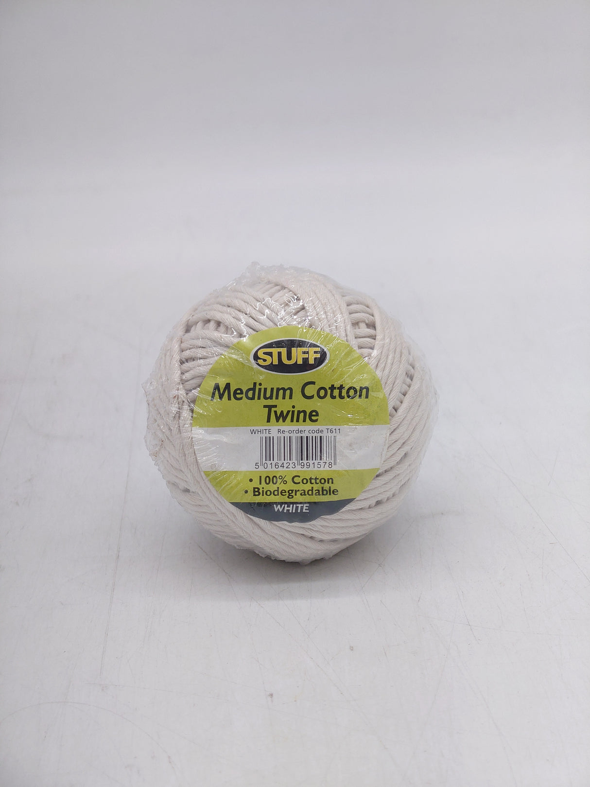 Stuff 100% cotton medium cotton twine - white