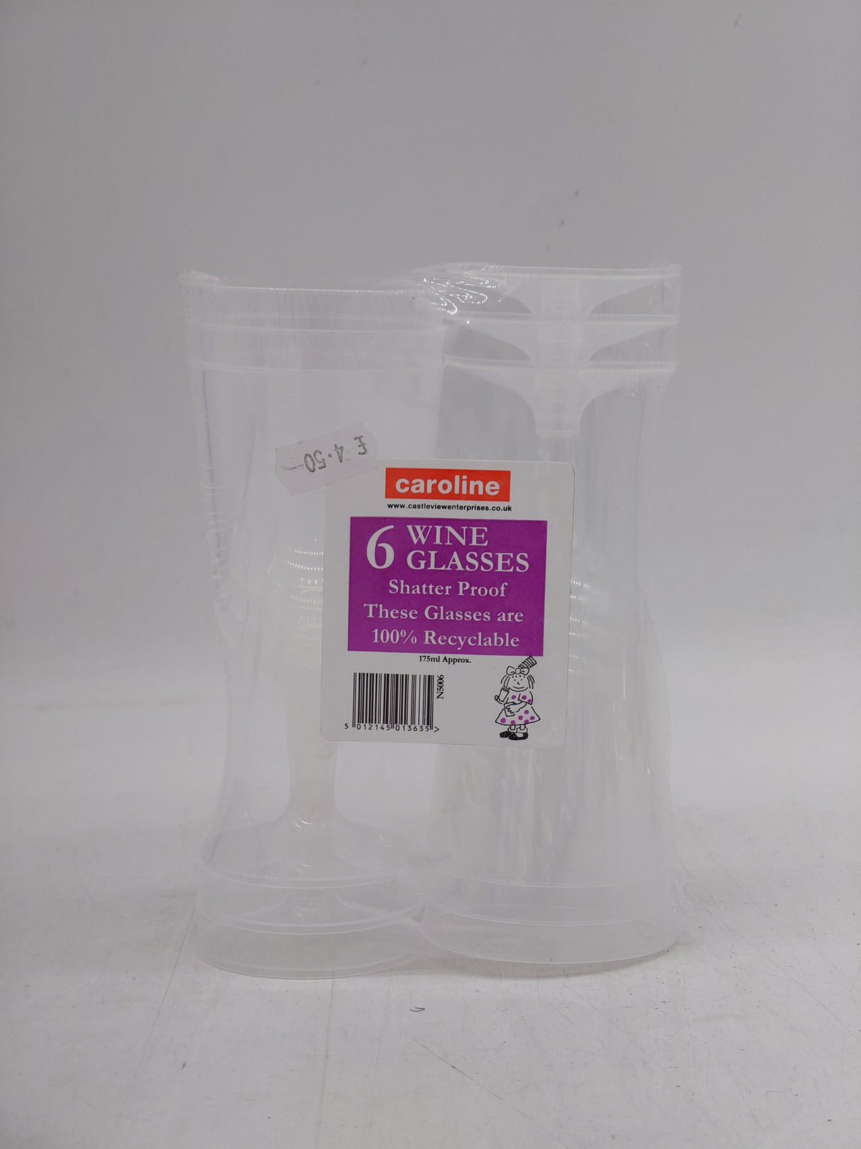 Caroline plastic wine glasses (6pk)