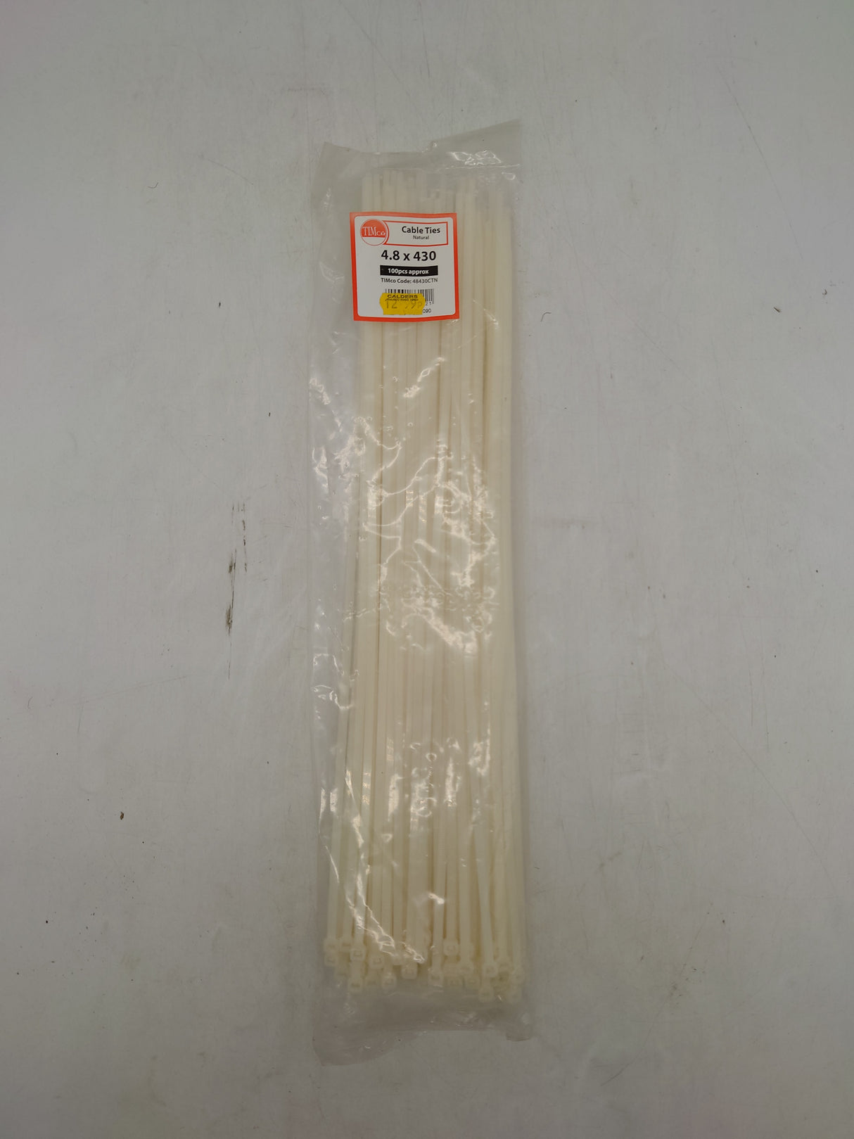 Cable ties - 430mm x 4.8mm white (100pk)