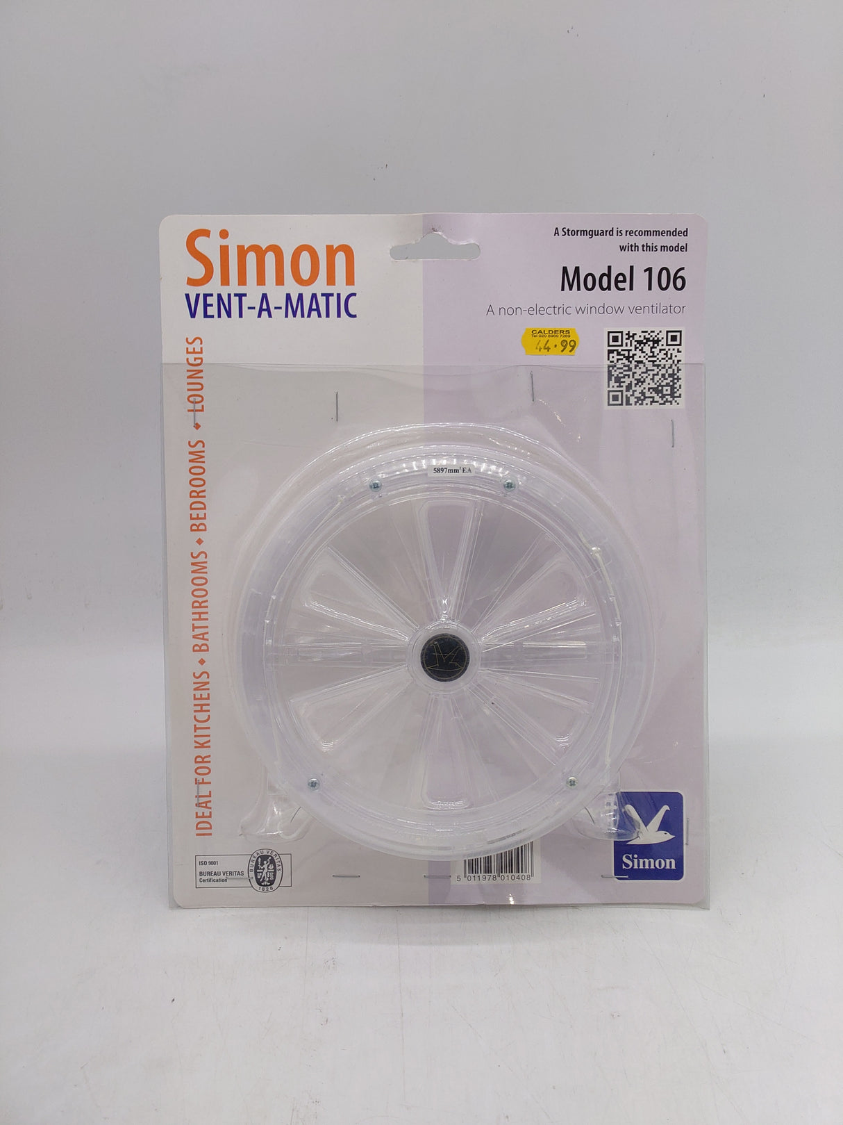 Simon vent-a-matic non-electric window ventilator - model 106