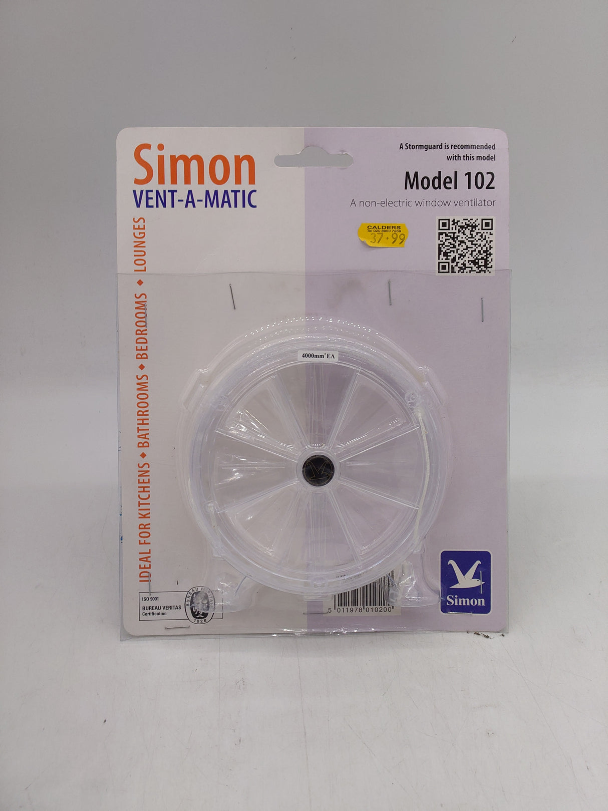 Simon vent-a-matic non-electric window ventilator - model 102