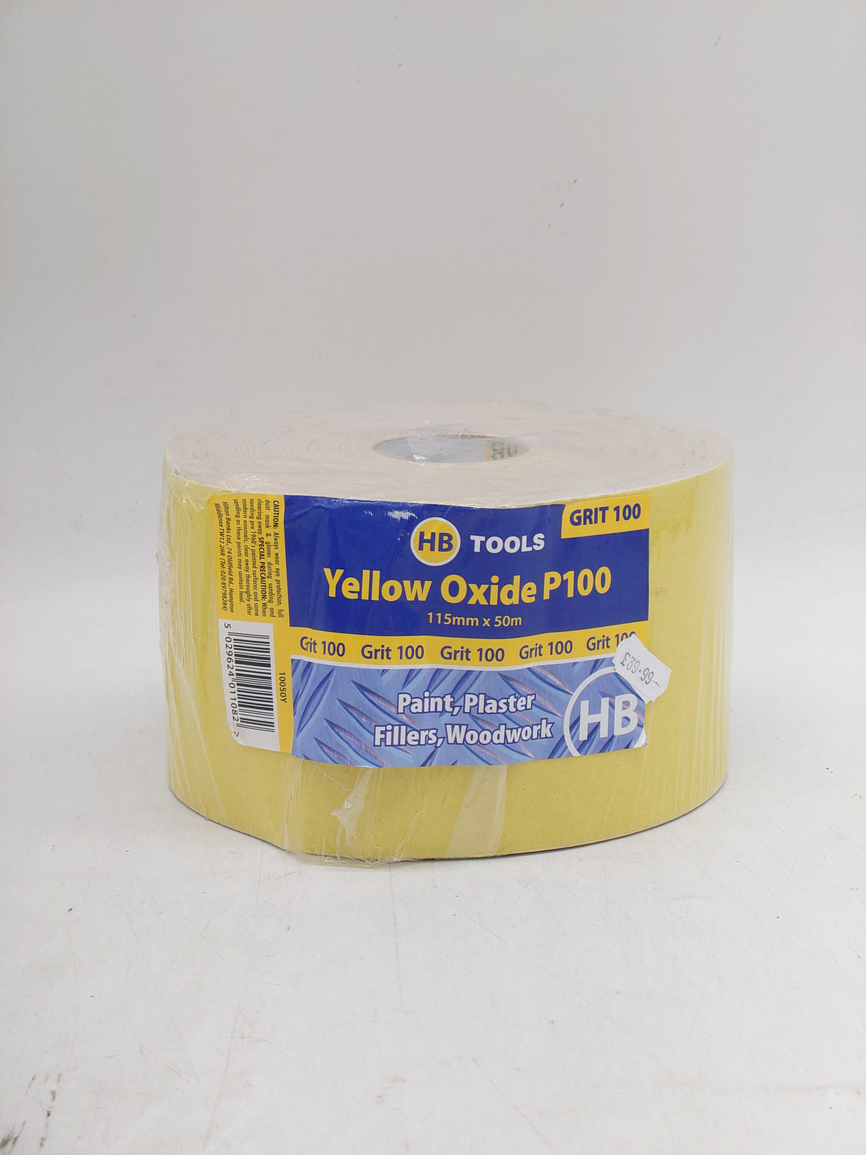 HB tools yellow oxide P100 sanding paper (50m x 115mm)