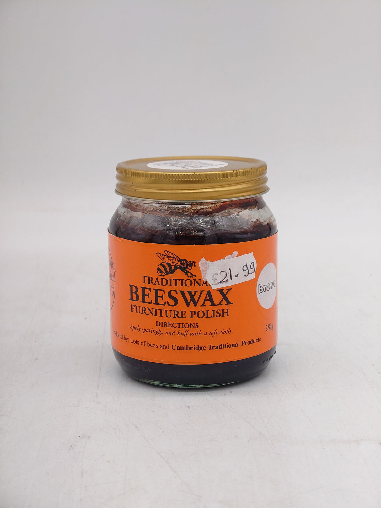 Traditional beeswax furniture polish - brown (283g)