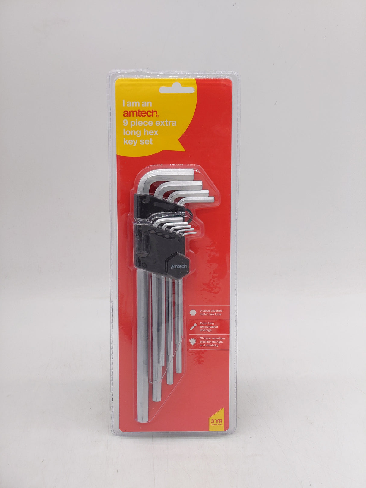 Amtech extra long hex key set (9pc)